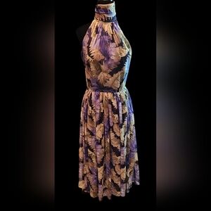 Em and Elle midi length floral print choker style dress